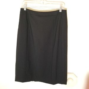 Lafayette 148 New York Pencil Skirt Sz 8 Black Fully Lined Wool w/ Stretch